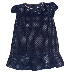 5/$20 Gymboree Navy Dress with Gold Details Christmas party